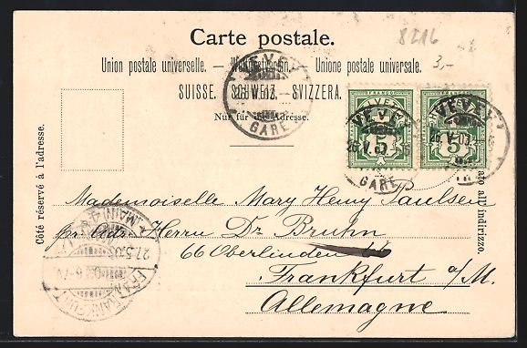 Cartoline postali: Vevey-Pélerin, Hotel Belvédère Baumar – Usato da Berlin venduto da bartko-reher 1