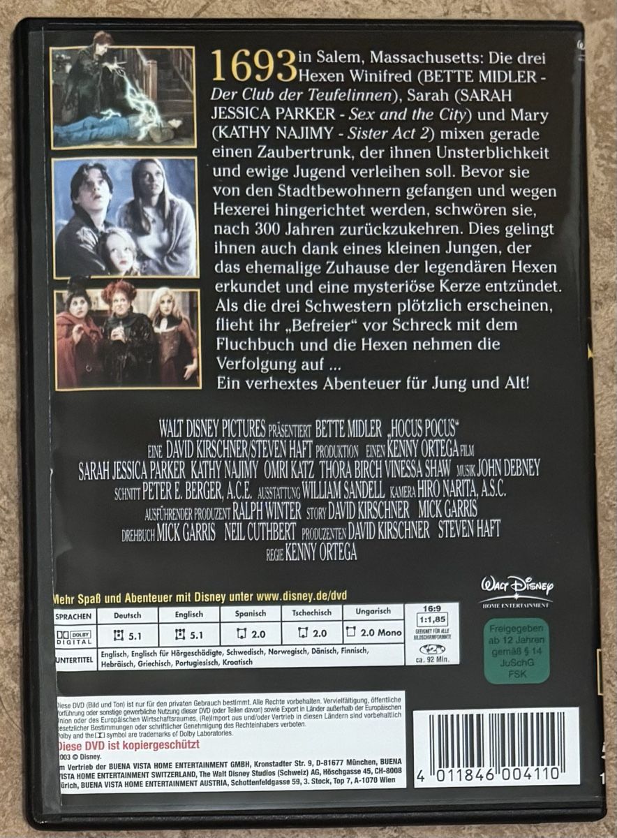 Tutti i DVDs: HOCUS POCUS – Nuovo (secondo la descrizione) da Dietikon venduto da AndreaSch01 1