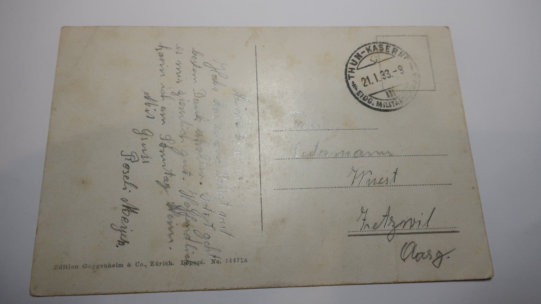 Cartoline postali: Thun Kaserne 1933 – Usato da Cormoret venduto da Pascalll2001 5