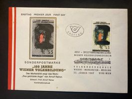 Österreich 1987 illustrie. FDC 100 Jahre Wiener Volksbildung