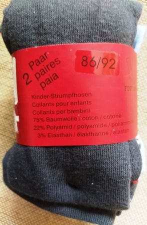 Strumpfhosen, Grösse 86/92 - 2 Paar -