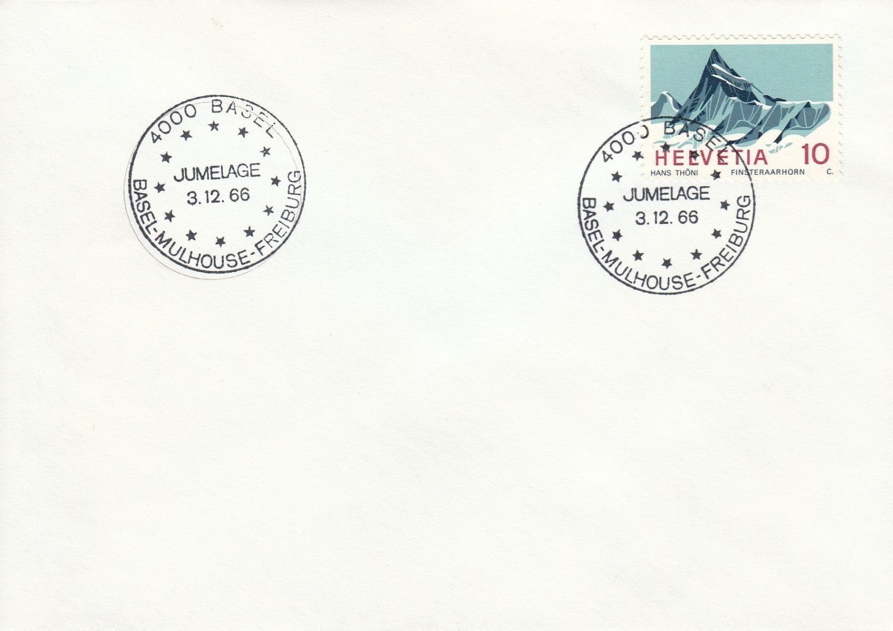 Tutti i francobolli: 1966 445 Finsteraarhorn Jumelage Basel – Usato da Spreitenbach venduto da Mustang_1105