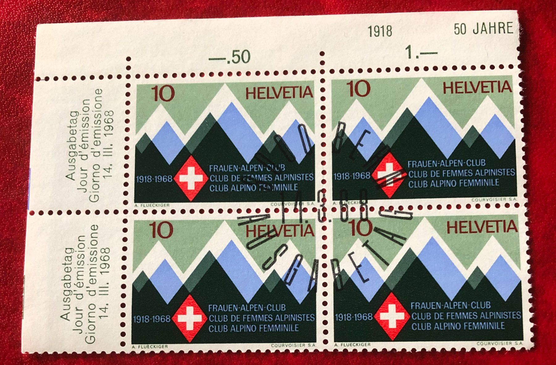 Tutti i francobolli: 4 er Block Nr.453 mit Stempel Bern    – Usato da Aarau venduto da Billa007