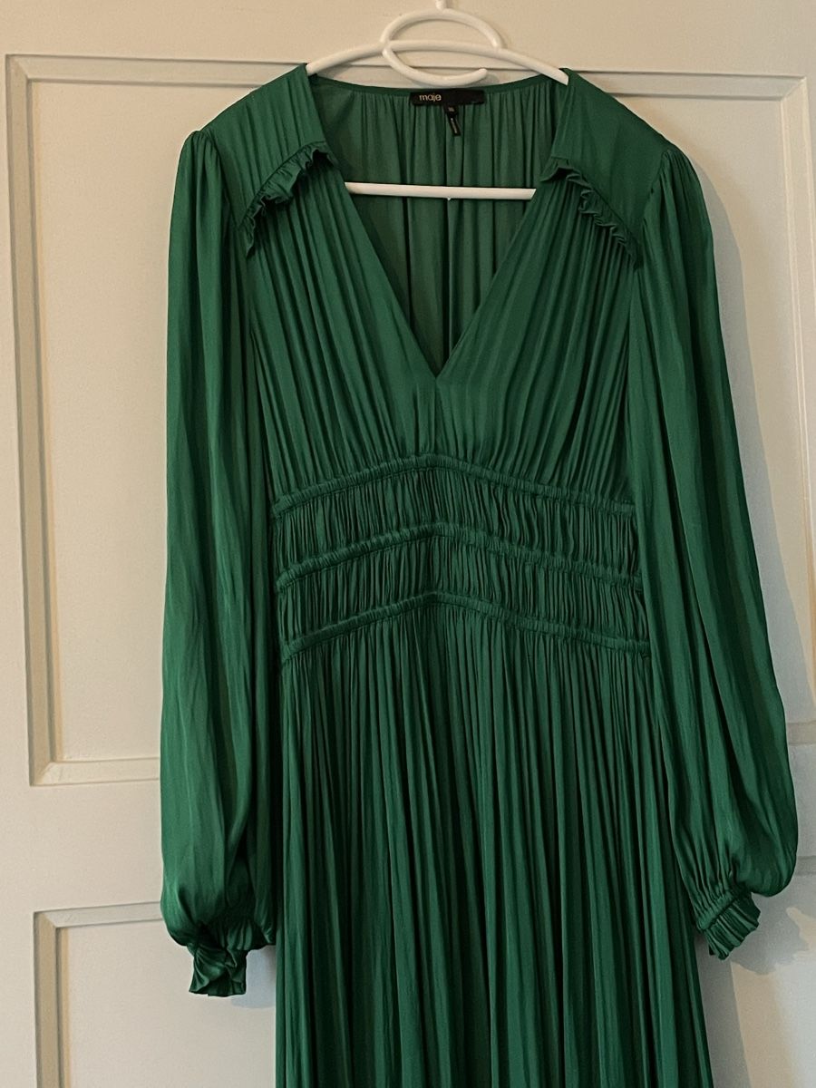 Maje Kleider: Maje Long pleated effect dress green – Neu (gemäss Beschreibung) aus Zürich von geraldinebiene 2