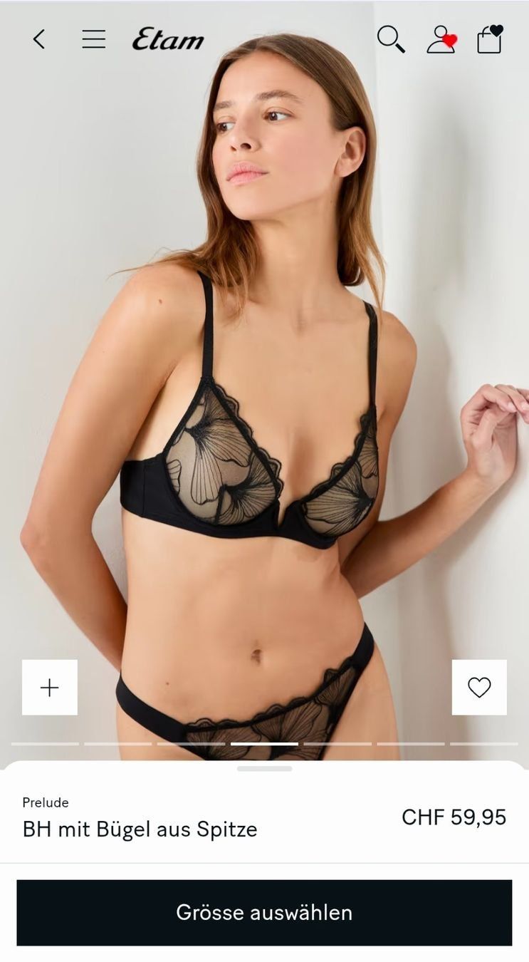 Etam Altra biancheria intima: 💖​ Etam "Prélude" BH - 75 C - Schwarz – Nuovo e nell'imballaggio originale da Thalwil venduto da VitaMini 1