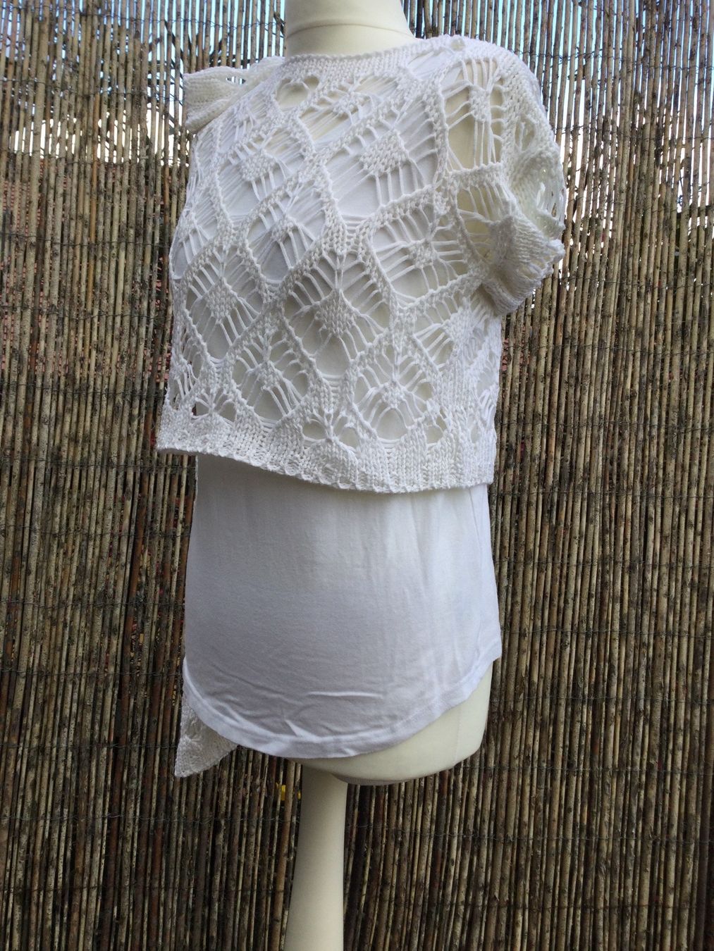 Top: Pull blanc + Top LIGNE MATERNITE, taille 2/M – Usato da Agiez venduto da chouchanelle 3