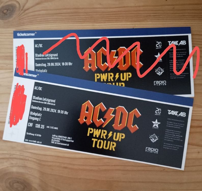 AC/DC Konzert ZÜRICH 1X Stehplatz Ticket (Neu und originalverpackt) in ...