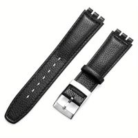 Swatch 17 mm schwarz / noisette Echtlederarmband/ en Cuir