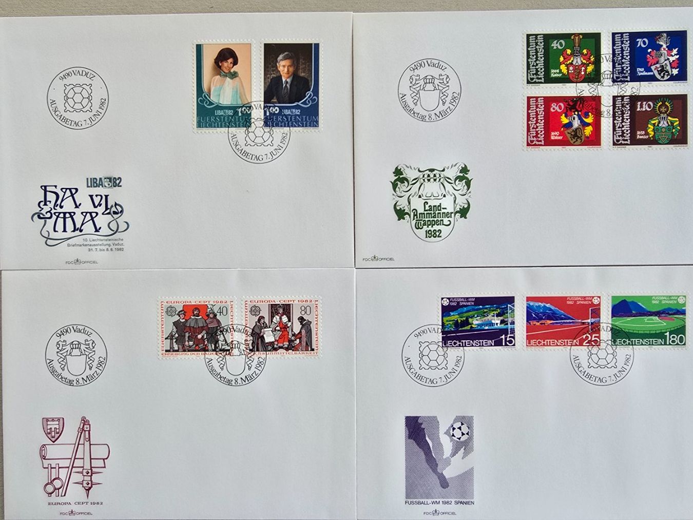Tutti i francobolli: 27 FDC Liechtenstein, und einige philatelistische Objekte – Usato da Schwyz venduto da Danyclau 7
