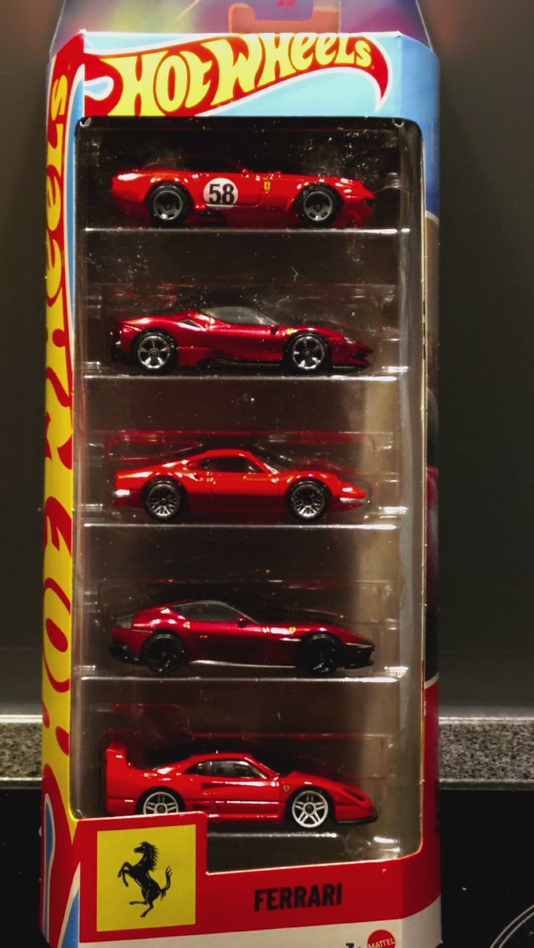 Hot Wheels Modellautos: Hot Wheels Ferrari 5 Pack – Neu und originalverpackt aus Zürich von DiecastDude