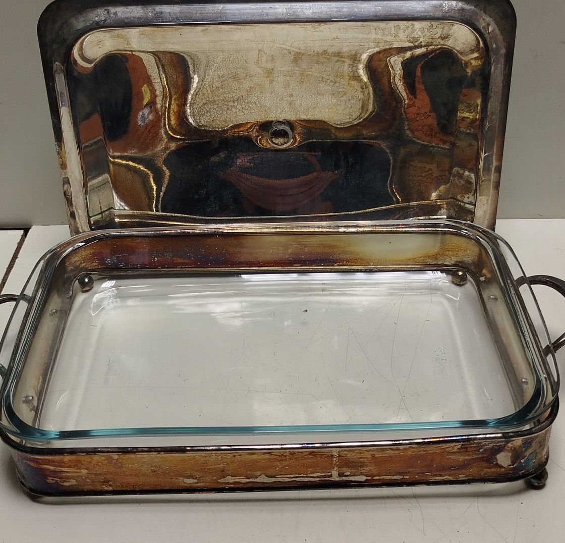 Elettrodomestici da cucina: Elegante Auflaufform mit Deckel Versilbert(em226) – Usato da Künten venduto da Schnaepplihuus