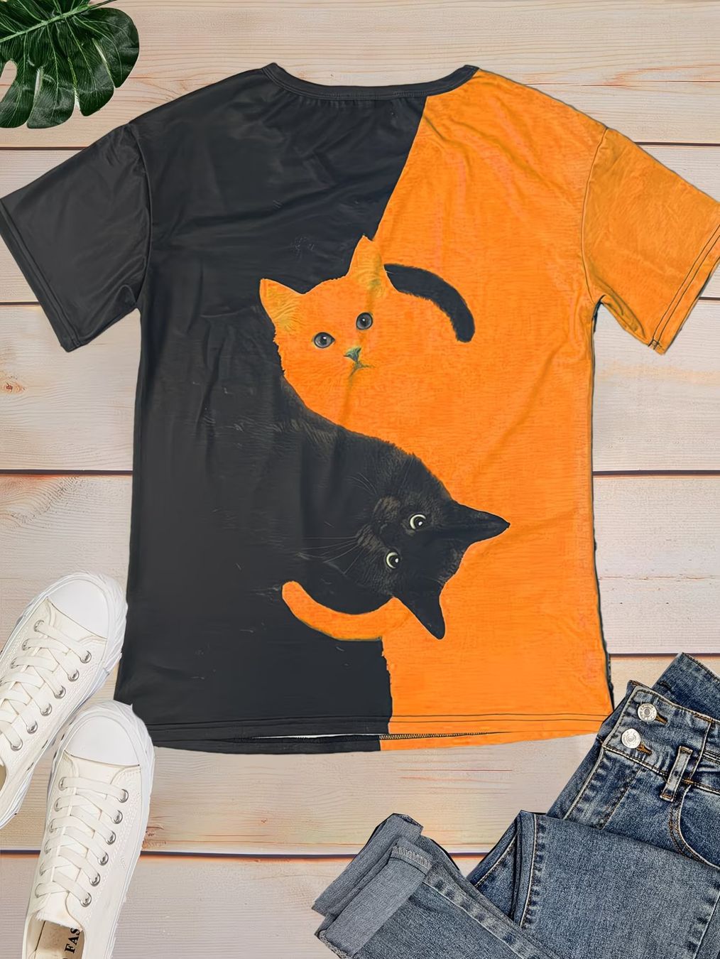 T-shirt: T-Shirt Décontracté à Imprimé chat T46/48 – Nuovo (secondo la descrizione) da Tolochenaz venduto da nieeva 1