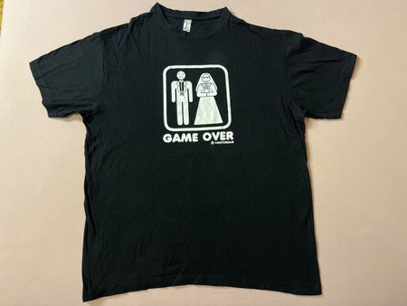 "Game Over" T-Shirt Hochzeit JGA Fun Shirt Gr. XL schwarz
