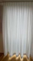 Vorhang weiss mit Faltenband und Gleitern 105x243 cm