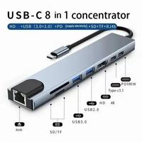 *USB 8 in 1 Typ C Hub Adapter SD PD Kartenleser für MacBook