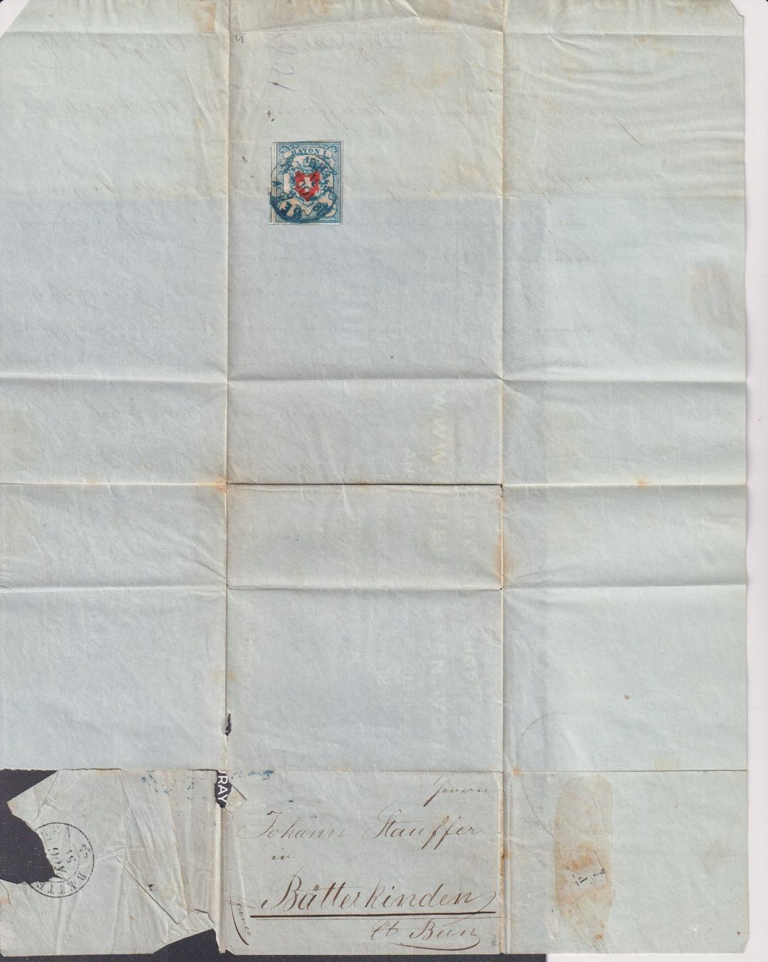 Tutti i francobolli: Brief mit Rayon 17II, blauer Vollstempel BERN+++++++ – Usato da Samnaun-Compatsch venduto da Muckimu 3