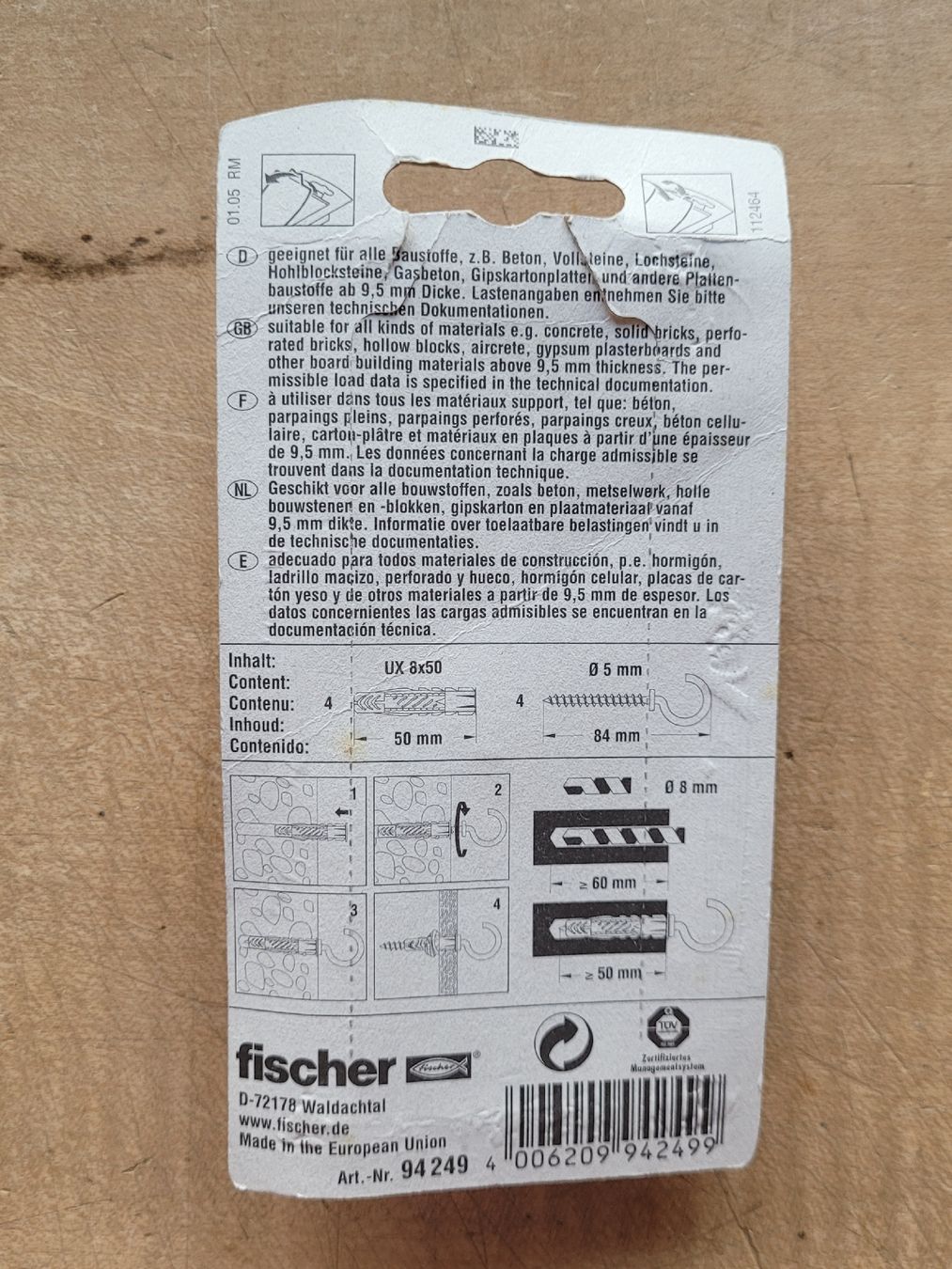 Ferramenta: 2 Pack Fischer Dübel + Rundhaken. OVP – Nuovo e nell'imballaggio originale da Zürich venduto da Engiadinabassa 4