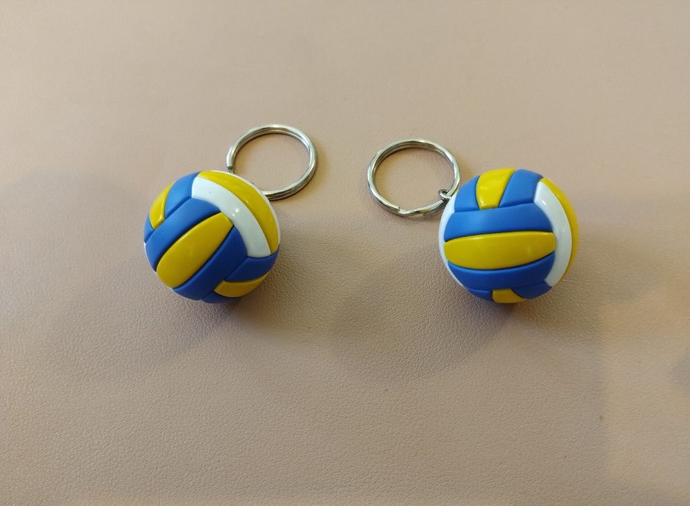 3 Porte-Clés Volley-Ball - Breloques Sport En Alliage Et Cuir, Cadeau Pour Joueur Ou Amateur De Volley