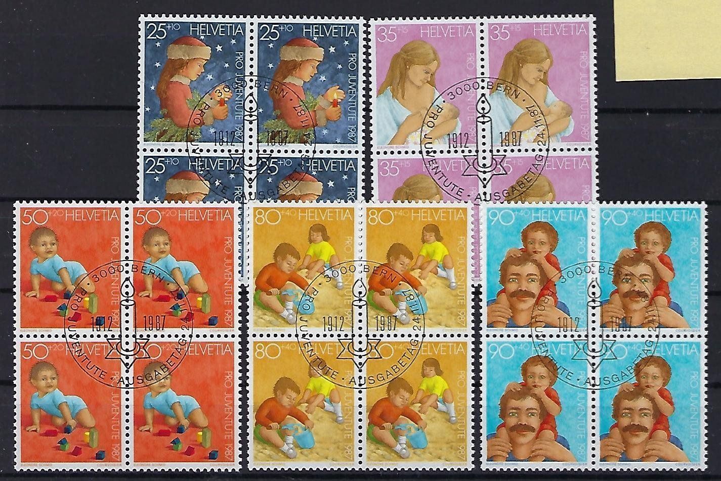 Tutti i francobolli: Pro Juventute 1987 Viererblocks ET.   11130 – Usato da Lunden venduto da Animus999