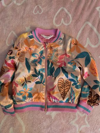 Mädchen Bomberjacke H&M bunt florales Muster Grösse 116