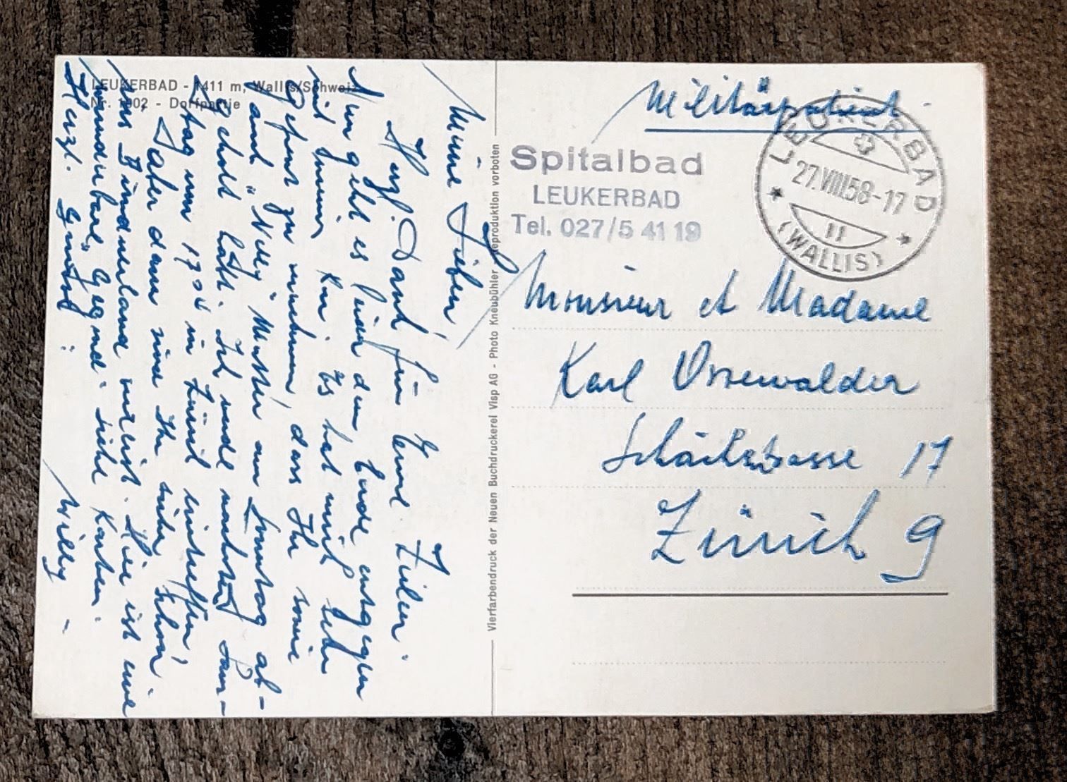 Cartoline postali: LEUKERBAD VS 1958 – Usato da Lufingen venduto da Rac0 1
