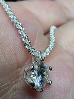Collier argent avec diamant de moissanite de 1 ct certifié