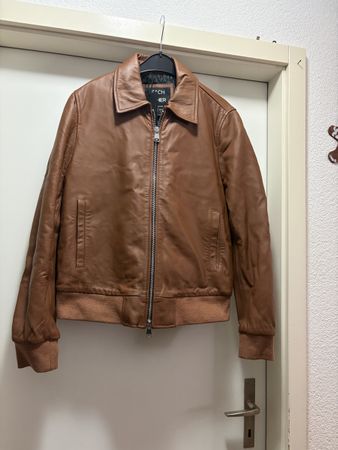 Veste en cuir marron EACH OTHER unisexe taille XL
