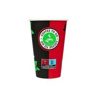 1000 Einweg Kaffeebecher 300ml / 12oz Schwarz/Rot
