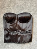 Schwarzes Satin Corset Top - Neuwertig, Grösse M