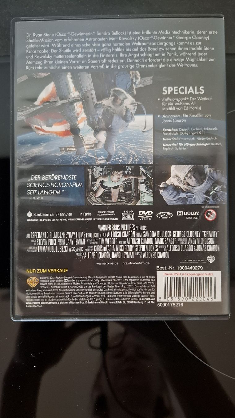 Tutti i DVDs: Gravity DVD mit Sandra Bullock & Clooney – Usato da Rotkreuz venduto da PrelovedPicks 1