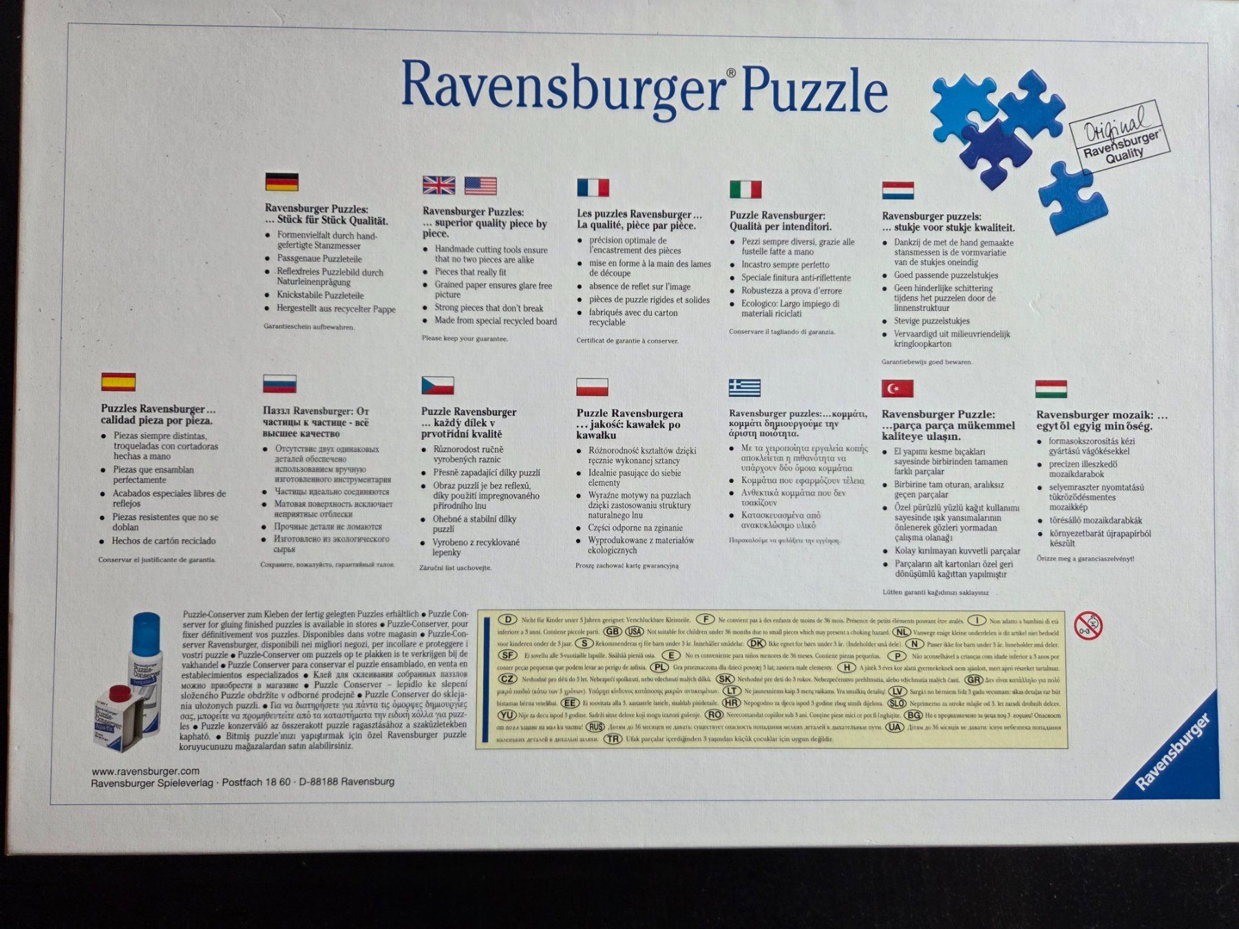 Ravensburger Puzzle: Puzzle - Tiger am Wasserloch – Usato da Oberstammheim venduto da dmos 2