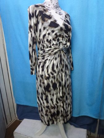COMMA LEO KLEID DEHNBAR GR 38 7/8 ARM NEU RAFFINIERT ÜBERGAN
