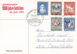 Sonderkarte 100 Jahre ENTFELDEN mit Sonderstempel!