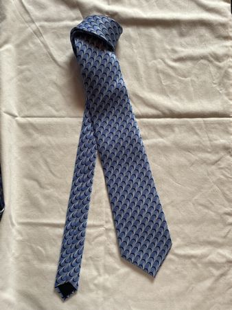 Lanvin Silk Tie - Blue Geometric Pattern - Spring Style 59