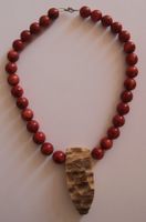 AUS NACHLASS: Schaumkoralle Edelstein Kette Collier 48 cm