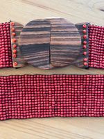 Handgefertigter Gürtel mit Holzschnalle – Boho / Ethno