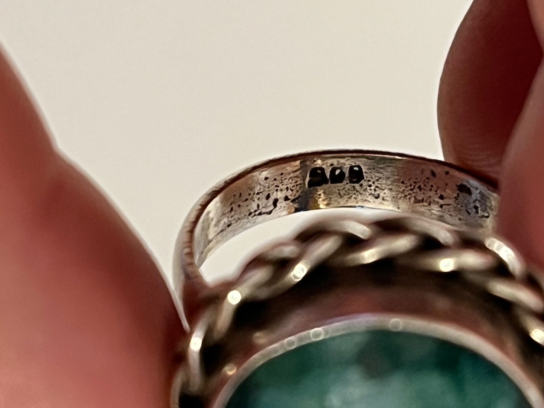 Ringe: Silber Ring gepunzt mit Grünem Stein – Gebraucht aus Kirchleerau von  4