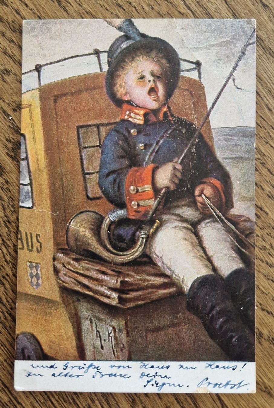 Cartoline postali: Spasskarte"Der kleine Postillon" 1920  – Usato da Ebikon venduto da Donar50