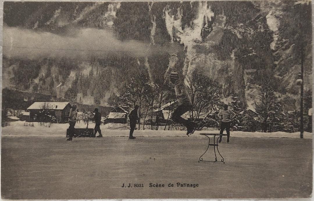 Cartes postales: Patinage -  Scène de 1910 – D'occasion à Delémont par Domdom1
