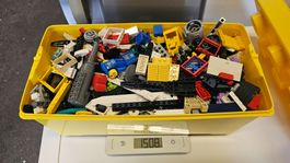 LEGO Bausteine in gelber Aufbewahrungsbox gebraucht 1.5 Kilo