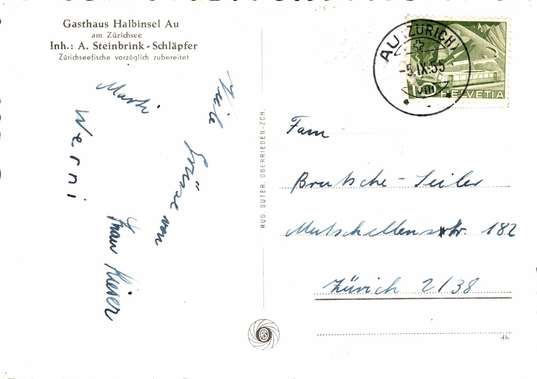 Cartes postales: Gasthaus Halbinsel Au – D'occasion à Bronschhofen par Astore 1