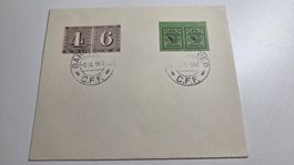 1943 100 Jahre Briefmarken und Genferblock Auschnitte auf