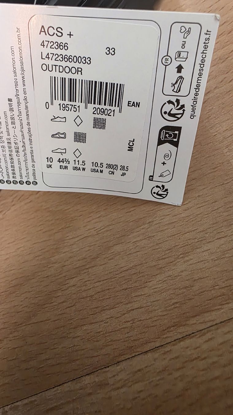 Scarpe da uomo: salomon.acs sneaker gr 44.5 – Nuovo (secondo la descrizione) da St.Gallen venduto da big_tipp 1
