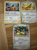 3 Evoli Eevee Pokémon Karten - Englisch