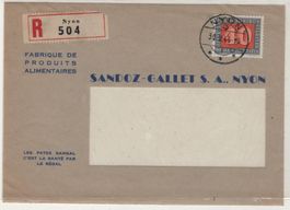 R-Brief Vorderseite frankiert 40 Rp. PAX
