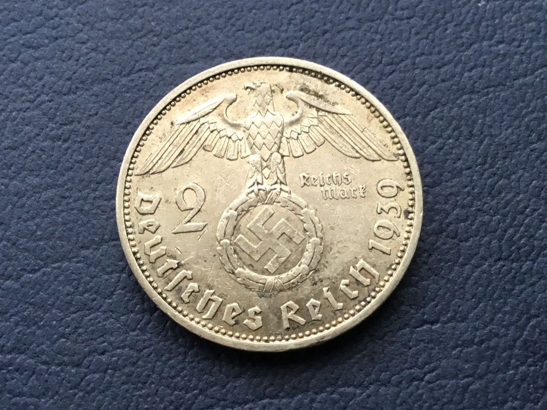 Alle Münzen: 2 Reichsmark 1939 A. – Gebraucht aus St. Margrethen SG von alfapeugeot10