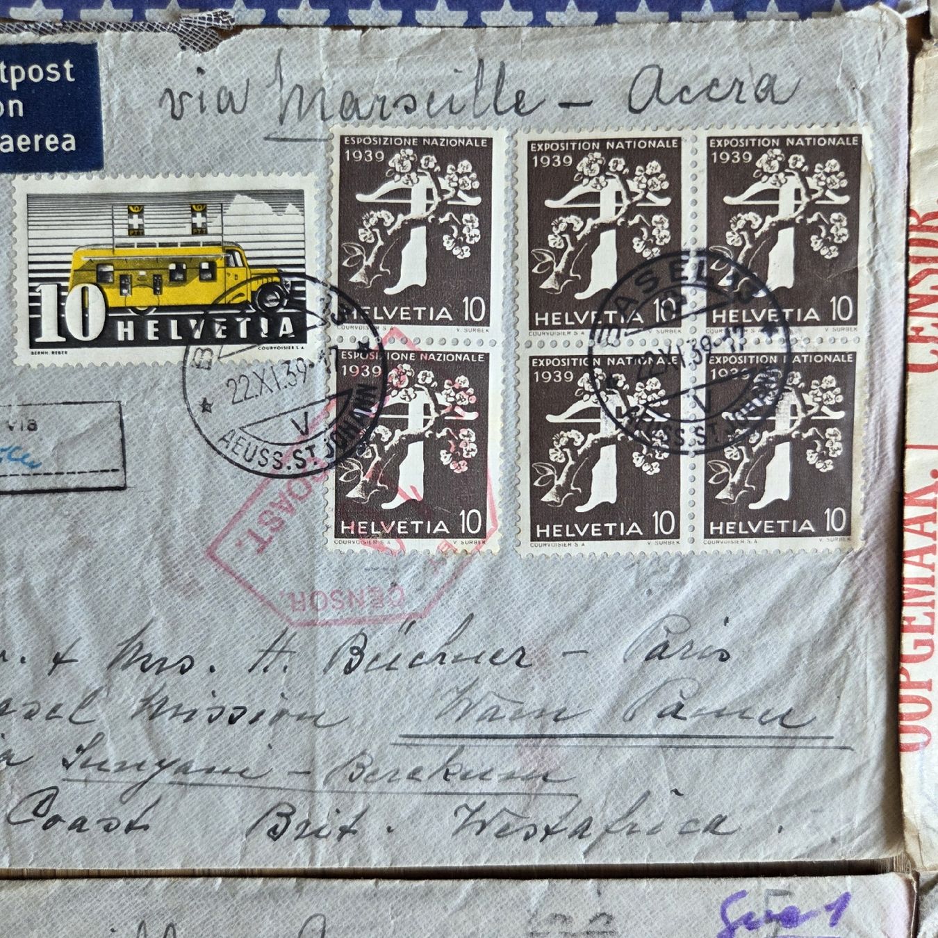 Tutti i francobolli: 6 Tolle Luftpost Briefe nach Afrika – Usato da Stans venduto da  7