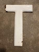 Alter Emaille Fassadebuchstaben T / Buchstabe