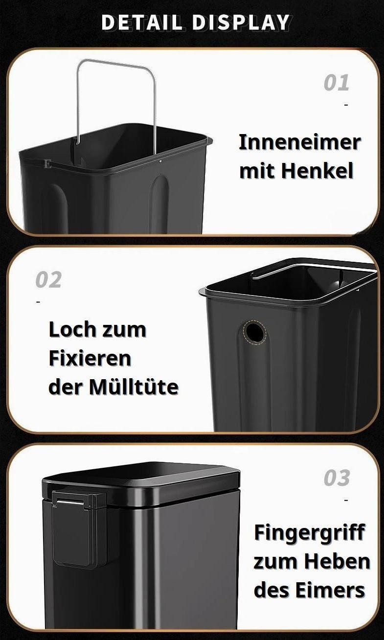 Cestini per rifiuti: Abfall Treteimer 10L mit Inneneimer - Edelstahl - soft Close – Nuovo e nell'imballaggio originale da Wald AR venduto da Paul- 4