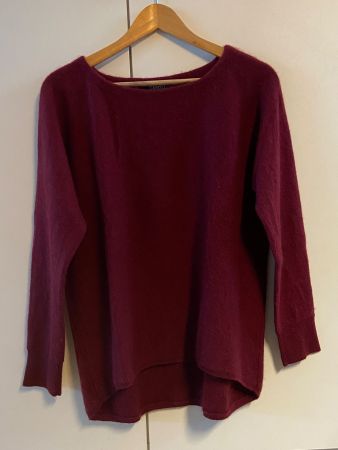 CAROLL Pull bordeaux 100% cachemire t.L